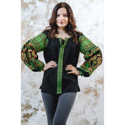 Embroidered blouse "Luxury" green